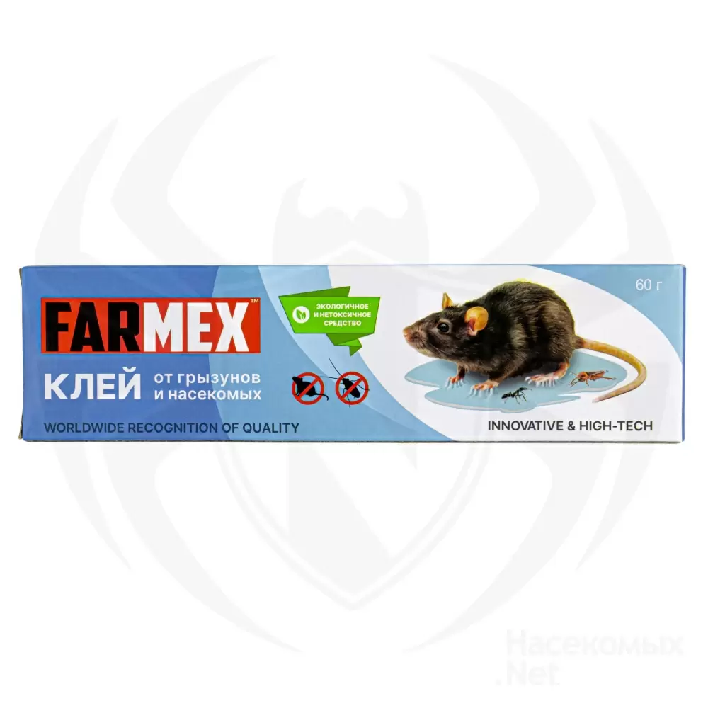 Farmex клей от грызунов, крыс, мышей и насекомых, 60 г